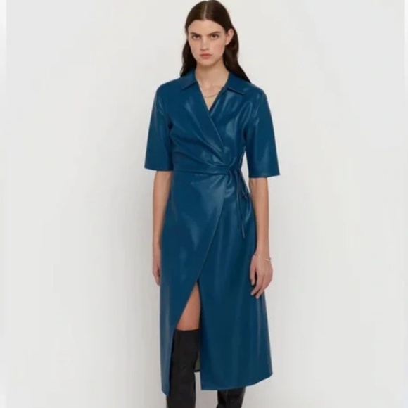 Faux leather wrap dress - Picture 1 of 7
